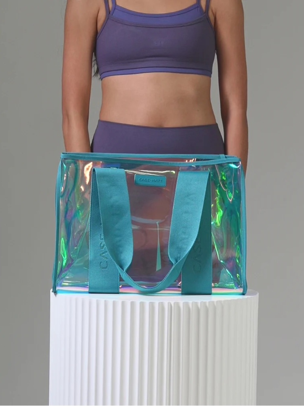CASE-MATE  Emerald Blue Iridescent Holographic Jelly Tote - Picture 5 of 6